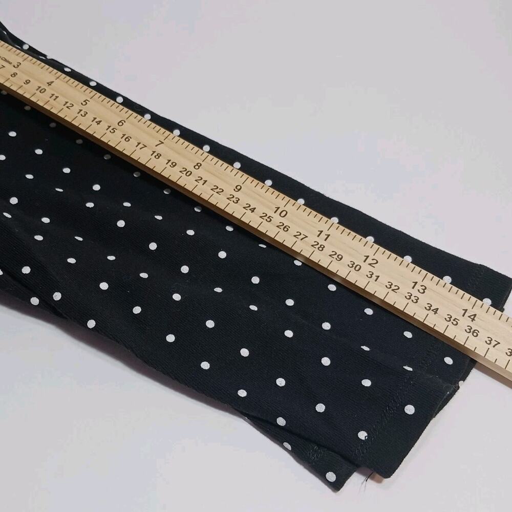 Onque Top Women's Medium 3/4 Sleeve Black with White Polka Dot Cotton EUC - Picture 8 of 9